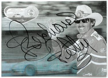 Richard Petty Autographed 1992 Fan Appreciation Tour Petty Enterprises Holographic NASCAR On Card Auto-Powers Sports Memorabilia