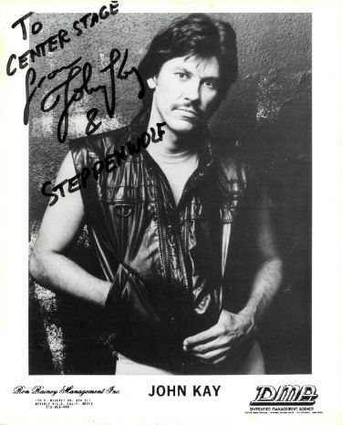 John Kay 8 x 10 B&W Agency Promo Photograph w/ Steppenwolf- Beckett Review - Autographed-Powers Sports Memorabilia