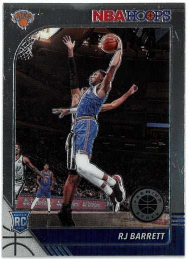 RJ (R.J.) Barrett 2019-20 Panini NBA Hoops Premium Stock Rookie Card (RC) #201 (New York Knicks)-Powers Sports Memorabilia
