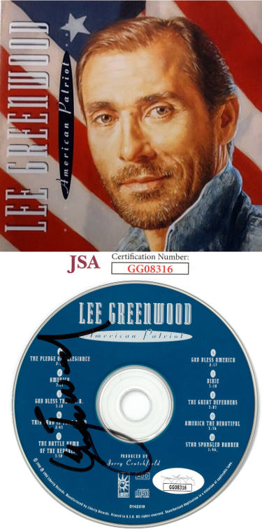 Lee Greenwood Autographed 1992 American Patriot Album CD w/Booklet & Case- JSA #GG08316-Powers Sports Memorabilia