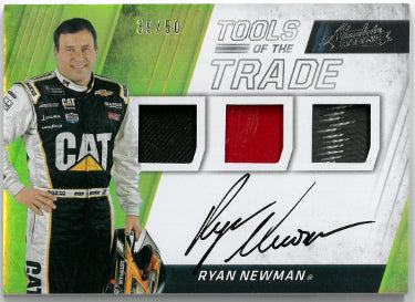 Ryan Newman Autographed 2017 Panini Absolute Tools of the Trade Triple Race Worn Relic NASCAR On Card Auto- #TTTS-RN- 39/50-Powers Sports Memorabilia