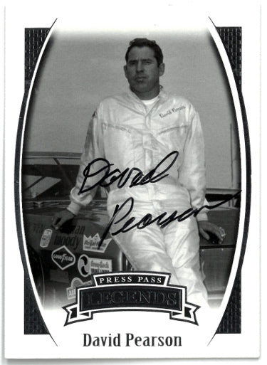 David Pearson Autographed 2007 Press Pass Legends NASCAR On Card Auto #15-Powers Sports Memorabilia