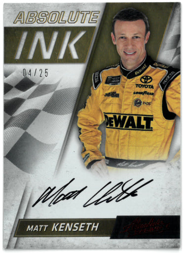 Matt Kenseth Autographed 2017 Panini Absolute Racing Ink NASCAR On Card Auto #A1-MK- 04/25-Powers Sports Memorabilia