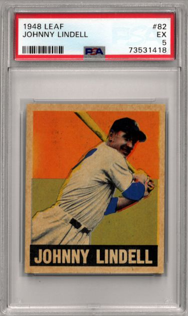 Johnny Lindell 1948 Leaf Baseball Card #82- PSA Graded 5 EX (Centered/New York Yankees)-Powers Sports Memorabilia