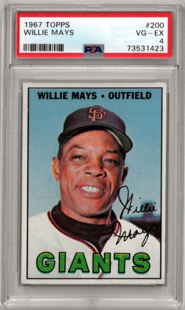 Willie Mays 1967 Topps Baseball Card #200- PSA Graded 4 VG-EX (San Francisco Giants)-Powers Sports Memorabilia