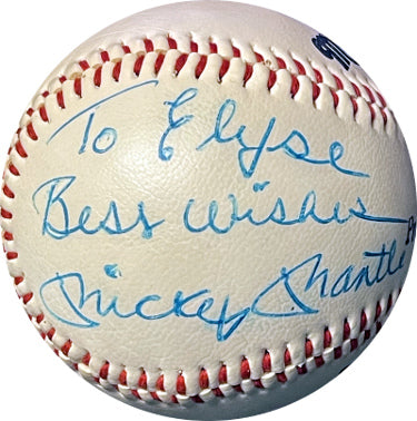 Mickey Mantle Autographed Markwort S88 Practice League Baseball- Beckett Rev To Elyse, Best Wishes (NY Yankees/HOF)-Powers Sports Memorabilia