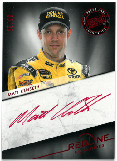 Matt Kenseth Autographed 2013 Press Pass Redline Authentics NASCAR On Card Auto #RS-MK1- 35/99-Powers Sports Memorabilia