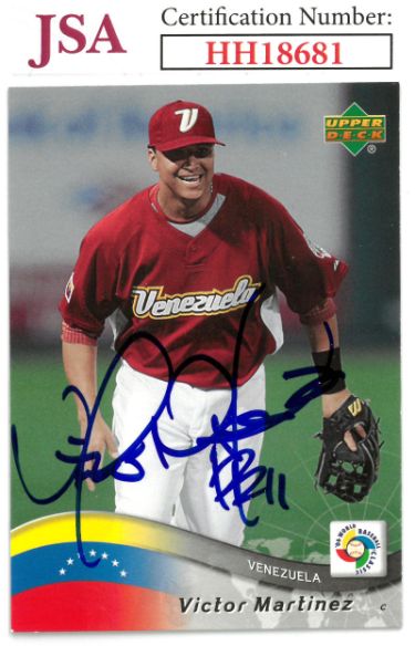 Victor Martinez Autographed 2006 Upper Deck '06 World Baseball Classic On Card Auto #49- JSA #HH18681 (Venezuela)-Powers Sports Memorabilia