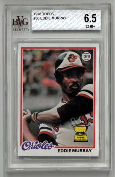 Eddie Murray 1978 Topps All-Star Rookie Card (RC) #36- BVG Graded 6.5 EX-MT+ (Sub Grades/Baltimore Orioles)-Powers Sports Memorabilia