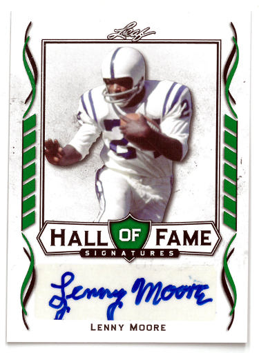 Lenny Moore Autographed 2021 Leaf Hall of Fame Signatures Auto Card #HOF-LMI (Baltimore Colts)-Powers Sports Memorabilia