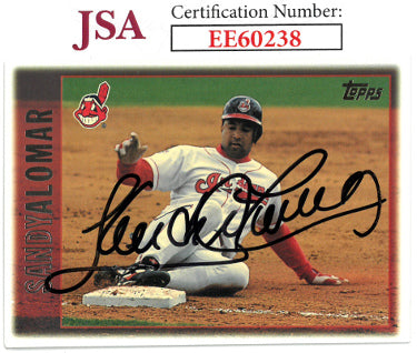 Sandy Alomar Autographed 1997 Topps Baseball On Card Auto #245- JSA #EE60238 (Cleveland Guardians)-Powers Sports Memorabilia