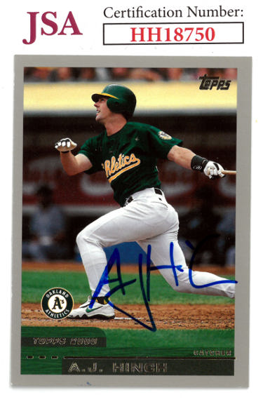 AJ (A.J.) Hinch Autographed 2000 Topps Baseball On Card Auto #349- JSA #HH18750 (Oakland A's)-Powers Sports Memorabilia