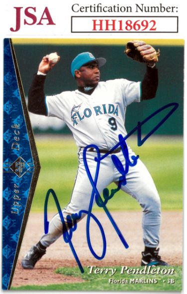 Terry Pendleton Autographed 1995 Upper Deck SP Baseball On Card Auto #57- JSA #HH18692 (Florida Marlins)-Powers Sports Memorabilia