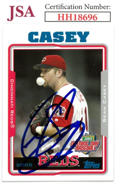 Sean Casey Autographed 2005 Topps Opening Day Baseball On Card Auto #21- JSA #HH18696 (Cincinnati Reds)-Powers Sports Memorabilia