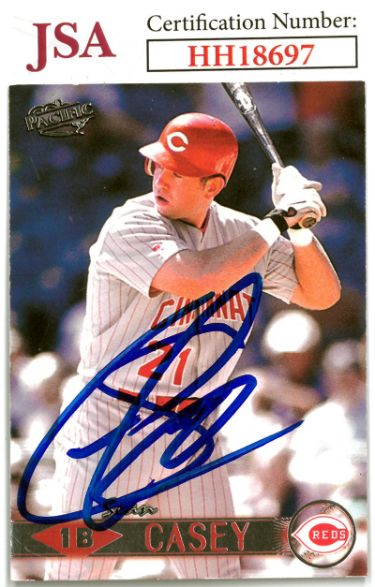 Sean Casey Autographed 1999 Pacific Baseball On Card Auto #111- JSA #HH18697 (Cincinnati Reds)-Powers Sports Memorabilia