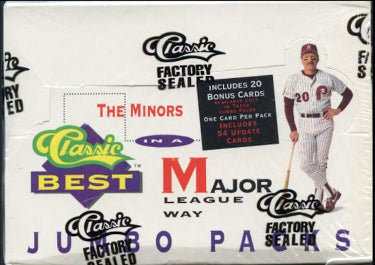 1991 Classic Best Minors Baseball Jumbo Box- 23 CPP- Factory Sealed (Schmidt Auto?)-Powers Sports Memorabilia