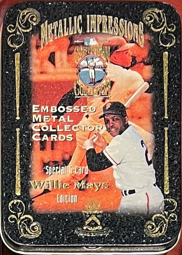 Willie Mays Classic 1995 Set of 5 Embossed Metallic Impressions Collector Cards Factory Sealed with Tin- Cooperstown -NEW-Powers Sports Memorabilia