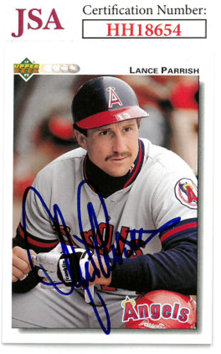 Lance Parrish Autographed 1992 Upper Deck Baseball On Card Auto #431- JSA #HH18654 (Los Angeles Angels)-Powers Sports Memorabilia