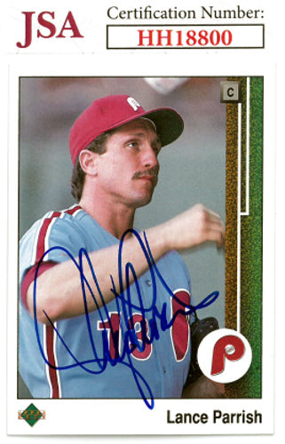 Lance Parrish Autographed 1989 Upper Deck Baseball On Card Auto #431- JSA #HH18800 (Philadelphia Phillies)-Powers Sports Memorabilia