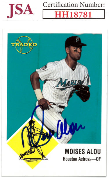 Moises Alou Autographed 1998 Fleer Tradition Baseball On Card Auto #24- JSA #HH18781 (Florida Marlins)-Powers Sports Memorabilia