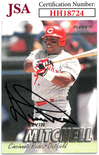 Kevin Mitchell Autographed 1997 Fleer Baseball On Card Auto #297- JSA #HH18724 (Cincinnati Reds)-Powers Sports Memorabilia