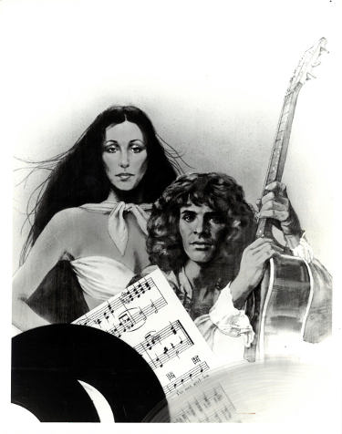 Cher & Peter Frampton Vintage B&W Promo Original 7x9 Photo- NBC-TV Third Annual Rock Music Awards Show-Powers Sports Memorabilia