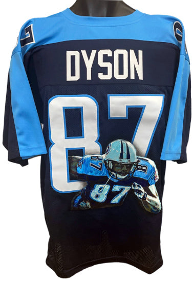 Kevin Dyson Tennessee Hand Painted 1/1 Custom Stitched Pro Style TB Football Jersey #87 XL-Powers Sports Memorabilia