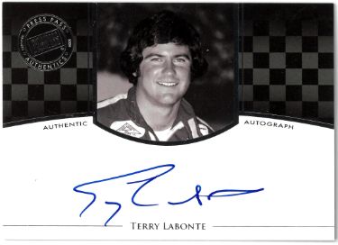 Terry Labonte Autographed 2009 Press Pass NASCAR Legends Authentic On Card Auto-Powers Sports Memorabilia