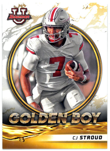 CJ/C.J. Stroud 2022 Bowman U Golden Boy Insert Rookie Card (RC) #GB-2 (Ohio State/Texans)-Powers Sports Memorabilia