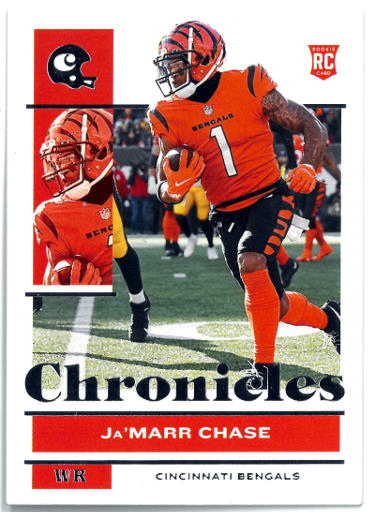 Ja'Marr Chase 2021 Panini Chronicles Rookie Card (RC) #17 (LSU/Bengals)-Powers Sports Memorabilia