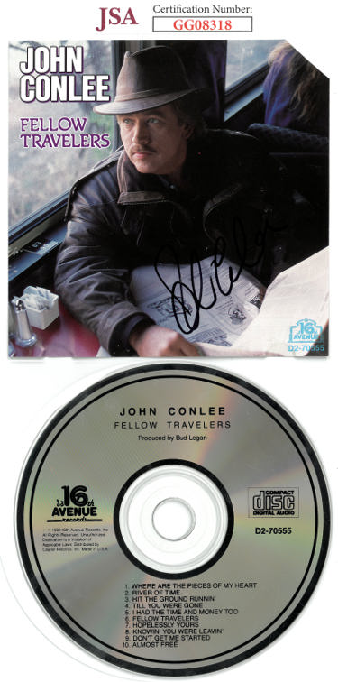 John Conlee Autographed 1989 Fellow Travelers Album Cover w/ CD & Case Imperfect - JSA #GG08318-Powers Sports Memorabilia