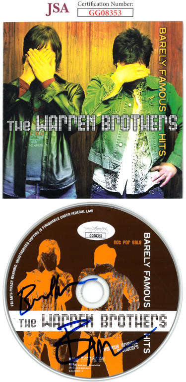 The Warren Brothers dual Autographed 2005 Barely Famous Hits Album CD w/Cover Booklet & Case- JSA #GG08353- Brett Warren/Brad Warren-Powers Sports Memorabilia