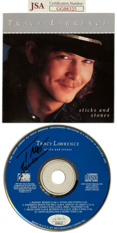 Tracy Lawrence 1991 Sticks and Stones Album CD w/Album Cover Booklet & Case- JSA #GG08325 - Autographed-Powers Sports Memorabilia