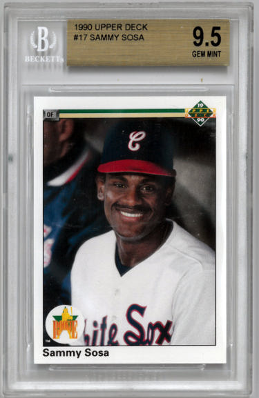 Sammy Sosa 1990 Upper Deck Baseball Rookie Card #17- Beckett/BGS Graded 9.5 Gem Mint (Sub Grades/Chicago White Sox) - CTBL_036291-Powers Sports Memorabilia