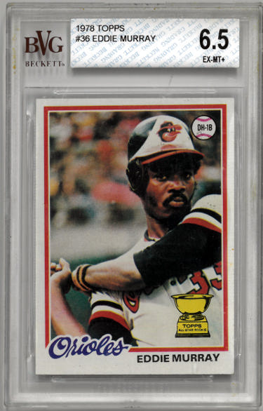 Eddie Murray 1978 Topps All-Star Rookie Card (RC) #36- BVG Graded 6.5 EX-MT+ (Sub Grades/Baltimore Orioles) - CTBL_036293-Powers Sports Memorabilia