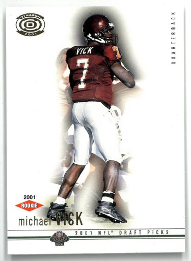 Michael Vick 2001 Pacific Dynagon NFL Draft Picks Rookie Card (RC) #110 (Virginia Tech Hokies)-Powers Sports Memorabilia