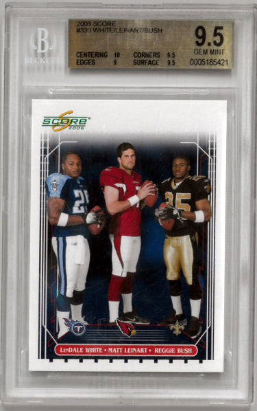 Reggie Bush/Matt Leinart/LenDale White 2006 Score Football Rookie Card (RC) #330- Beckett/BGS Graded 9.5 Gem Mint-Powers Sports Memorabilia