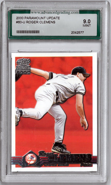Roger Clemens 2000 Paramount Update Baseball Card #60-U- Advanced Grading Graded 9 Mint (New York Yankees)-Powers Sports Memorabilia