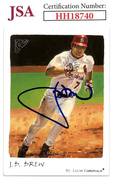 JD (J.D.) Drew Autographed 2002 Topps Gallery Baseball On Card Auto #18- JSA #HH18740 (St. Louis Cardinals)-Powers Sports Memorabilia