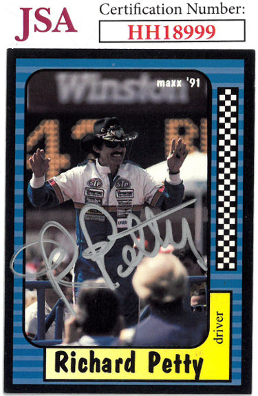 Richard Petty Autographed NASCAR 1991 Maxx Charlotte Racing On Card Auto #43- JSA #HH18999-Powers Sports Memorabilia