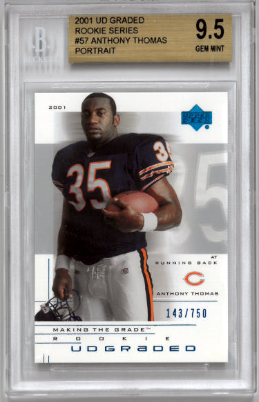 Anthony Thomas 2001 Upper Deck Rookie Series Portrait Card (RC) #57- 143/750- Beckett/BGS Graded 9.5 Gem Mint/Sub Grades-Powers Sports Memorabilia