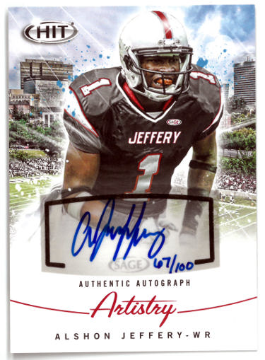 Alshon Jeffery Autographed 2012 Sage Hit Rookie Auto Card (RC) #AA-9- /100 (South Carolina/Chicago Bears)-Powers Sports Memorabilia