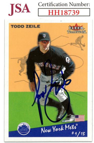 Todd Zeile Autographed 2002 Fleer Tradition Baseball On Card Auto #187- JSA #HH18739 (New York Mets)-Powers Sports Memorabilia