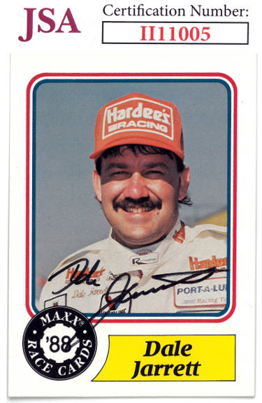 Dale Jarrett Autographed 1988 Maxx Charlotte Hardee's Racing NASCAR On Card Auto #61- JSA #II11005-Powers Sports Memorabilia