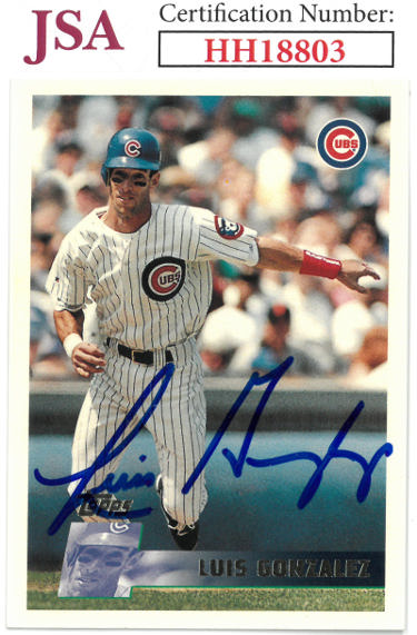 Luis Gonzalez Autographed 1996 Topps Baseball On Card Auto #278- JSA #HH18803 (Chicago Cubs)-Powers Sports Memorabilia