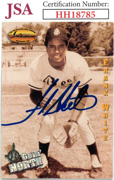 Frank White Autographed 1994 Topps Ted Williams Baseball On Card Auto #142- JSA #HH18785 (San Jose Bees)-Powers Sports Memorabilia