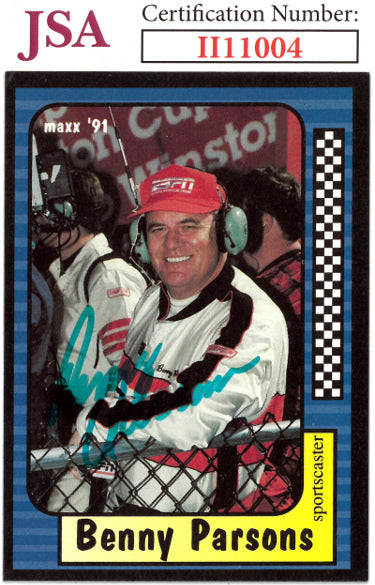 Benny Parsons Autographed NASCAR 1991 Maxx Charlotte Racing On Card Auto #231- JSA #II11004-Powers Sports Memorabilia