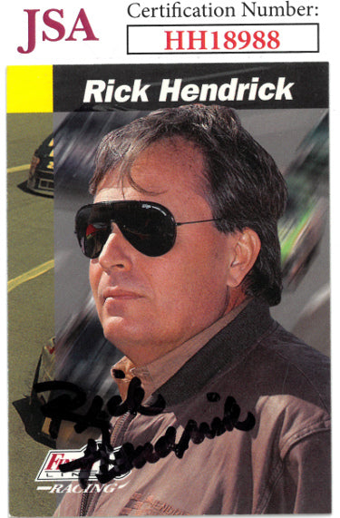 Rick Hendrick Autographed NASCAR 1993 Finish Line Racing On Card Auto #97- JSA #HH18988-Powers Sports Memorabilia