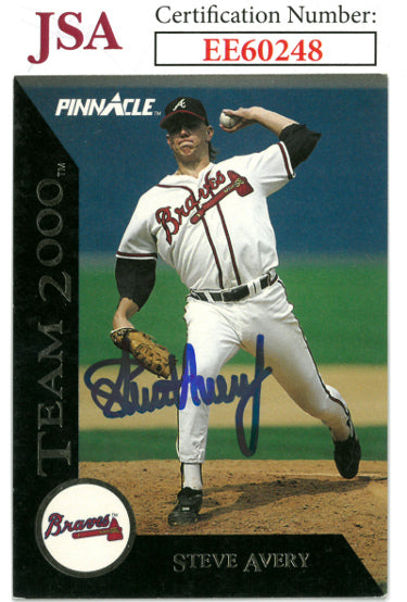 Steve Avery Autographed 1992 Pinnacle Baseball On Card Auto #66- JSA #EE60248 (Atlanta Braves)-Powers Sports Memorabilia