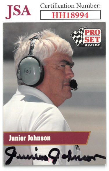 Junior Johnson Autographed NASCAR 1991 Pro Set Racing On Card Auto #45- JSA #HH18994-Powers Sports Memorabilia